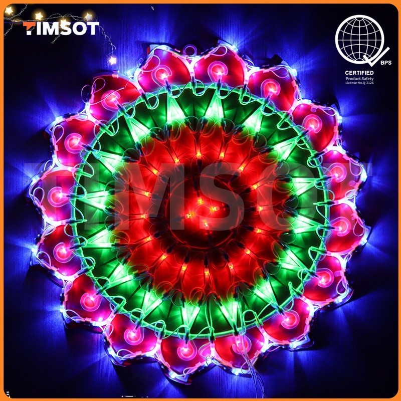TIMSOT Christmas Parol Lantern Lights LED Seasonal Outdoor Decorative Fairy Xmas Atmosphere Lamp