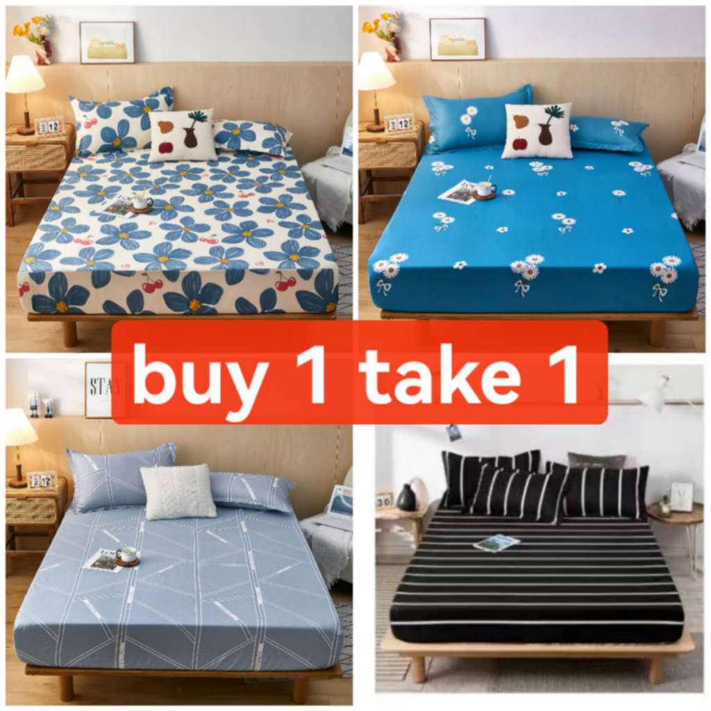 New Buy 1 take 1 Fully Garterized Bedsheet good quality soft & smooth canadian cotton non fade sheet