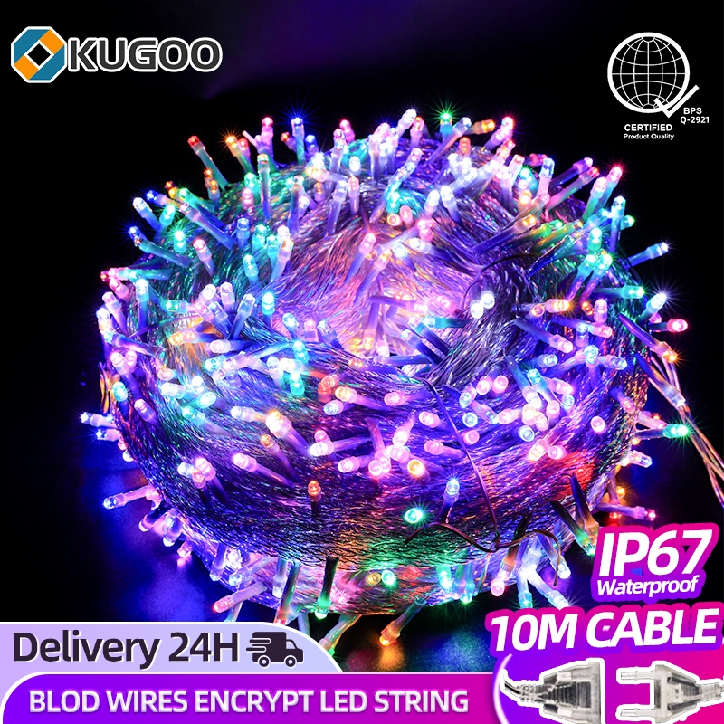 KUGOO 10M LED Christmas String Lights Buy 1 Take 1 Outdoor Waterproof Fairy Light for xmas tree room