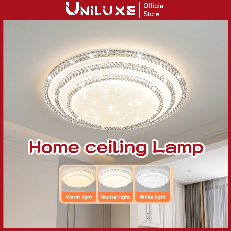Uniluxe Crystal Ceiling Light Corridor Light Aisle Light Chandelier For Living Room 3-Color Light