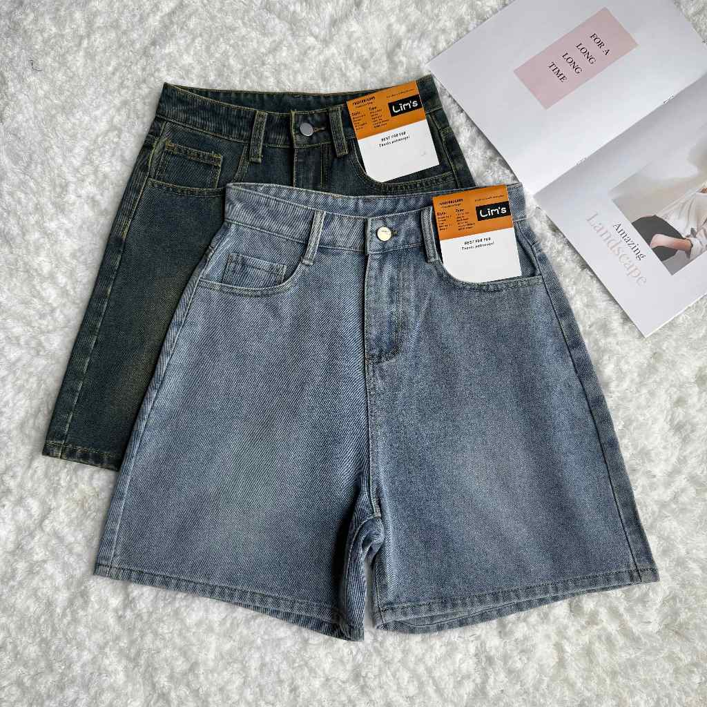 Vintage Denim Shorts | High Waist Simple four-point Pants | Wide Leg Design Unisex