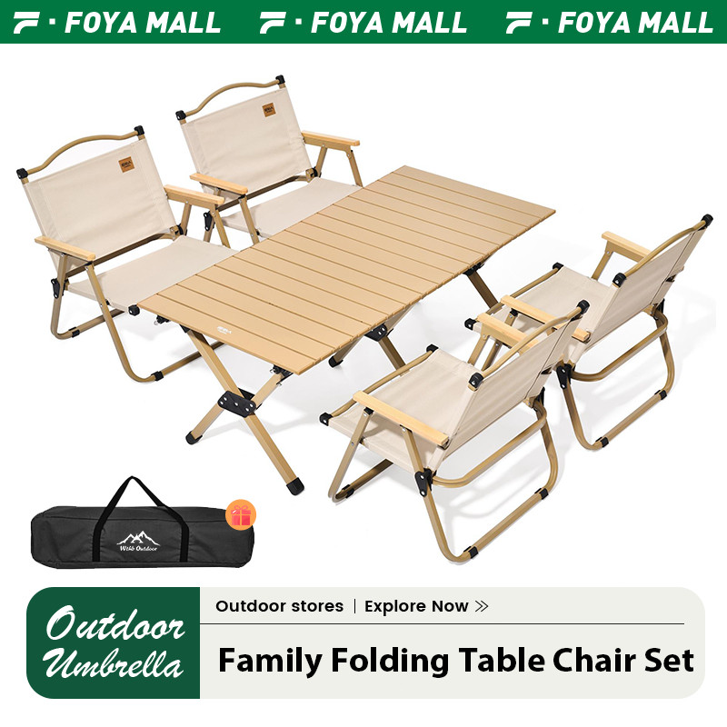Camping table, camping chairs, camping set for 2-4 people Folding tables and chairs With Storage Bag
