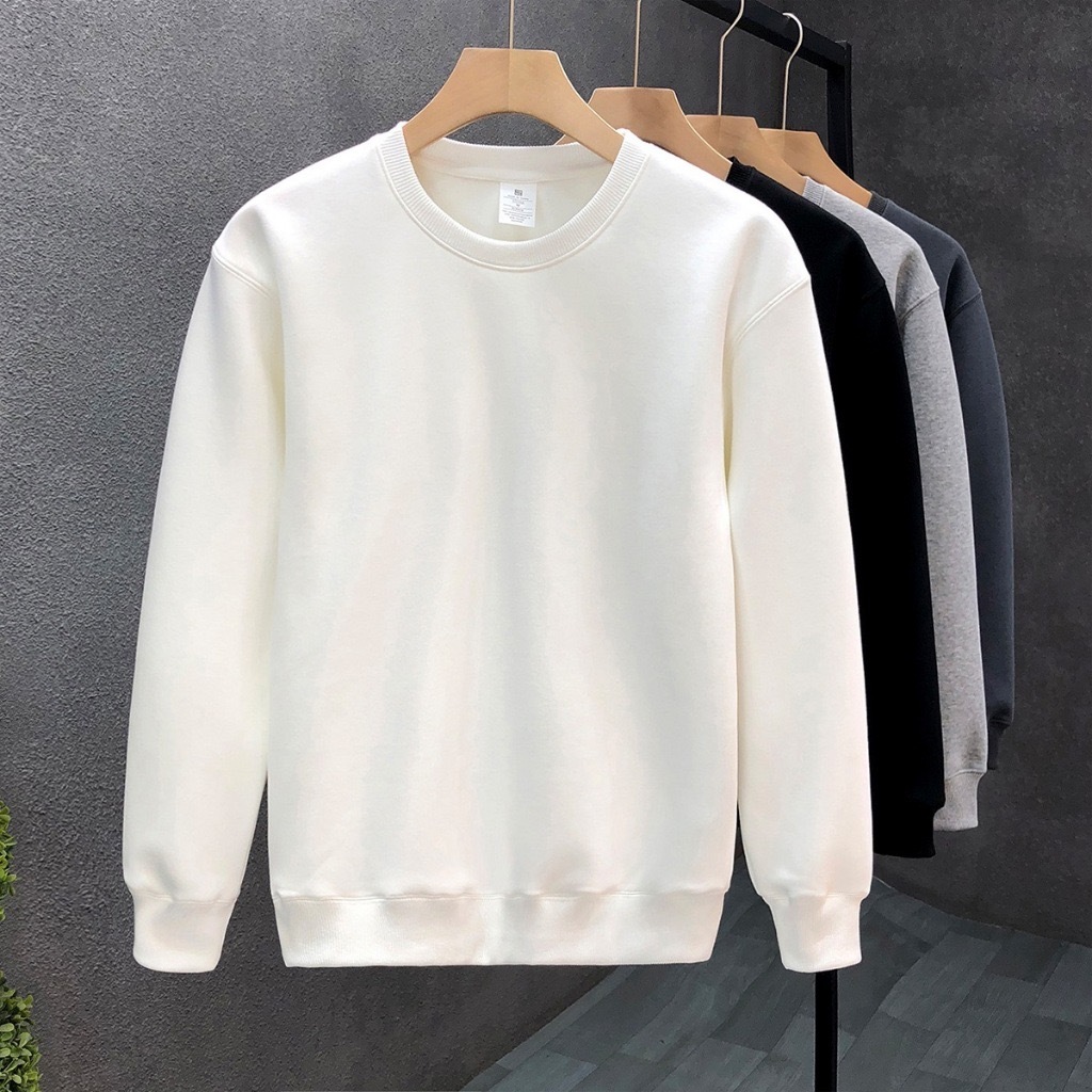 Cod Unisex Plain Pullover Crew Neck Sweater for Men Women Koreansize pajama @99