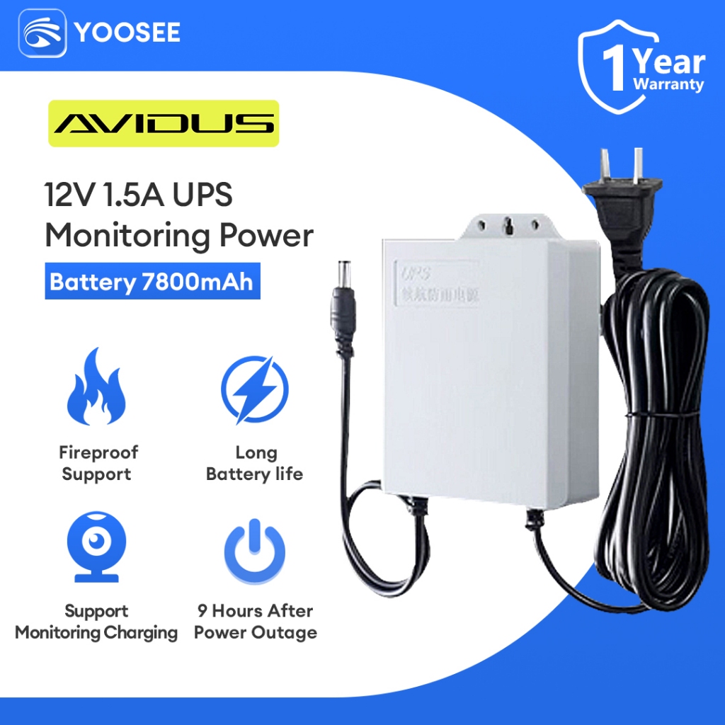 AVIDUS 12V 1.5A 7800mAh Mini UPS Battery Backup for WiFi Router Modem and CCTV Camera Power Supply