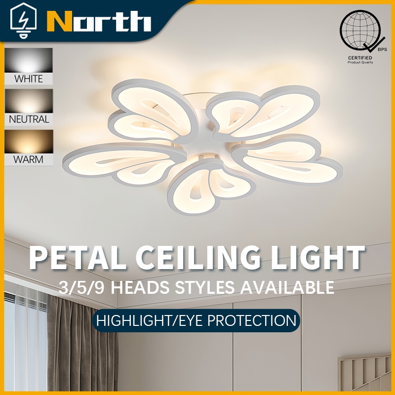 LED Ceiling Light Nordic Creative Three Color Butterfly Ceiling Lamp Bedroom Dining Room Chandelier