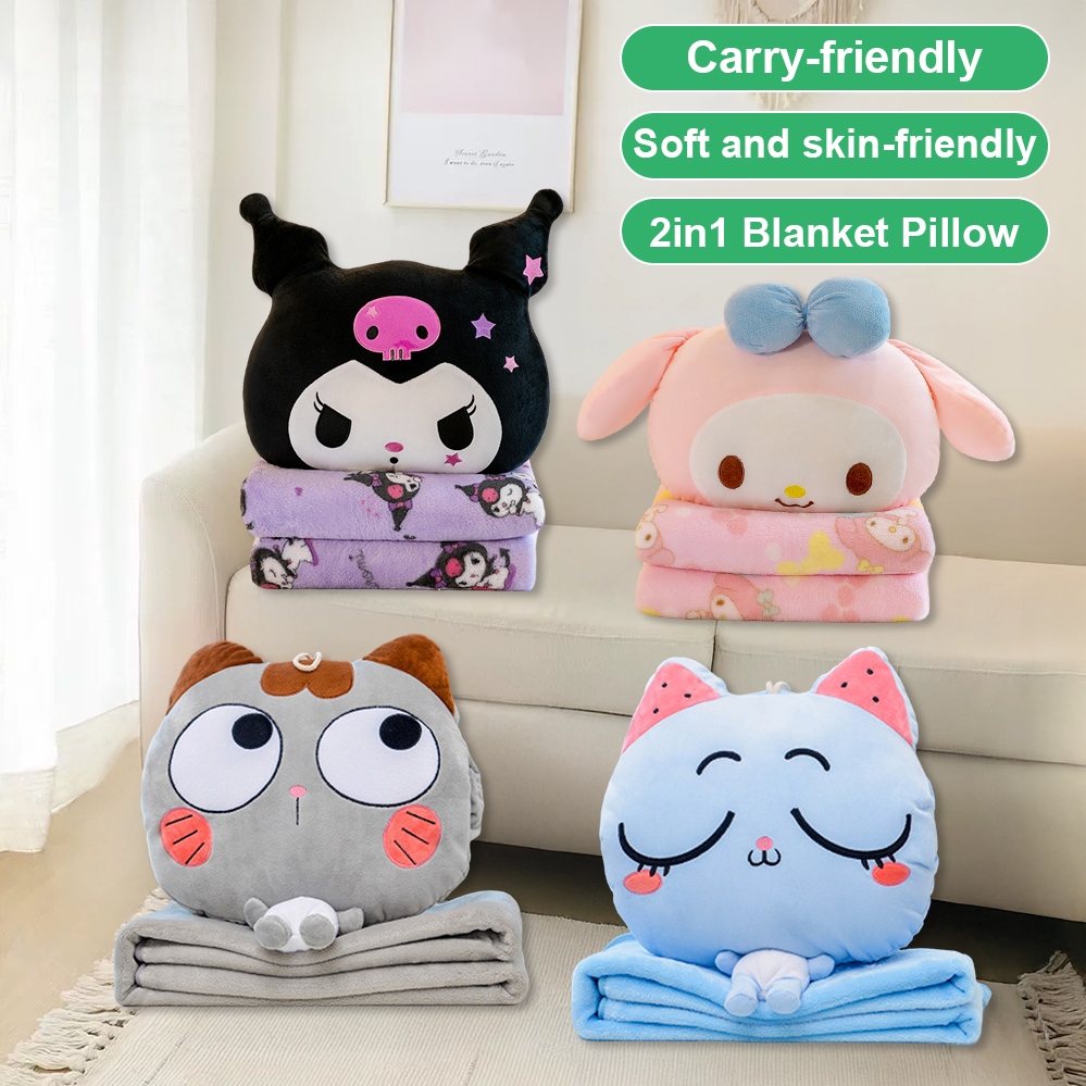3 in 1 Multi-function Cartoon Pillow With Blanket Air-Condition Quilt & Noon-nap For Office & School