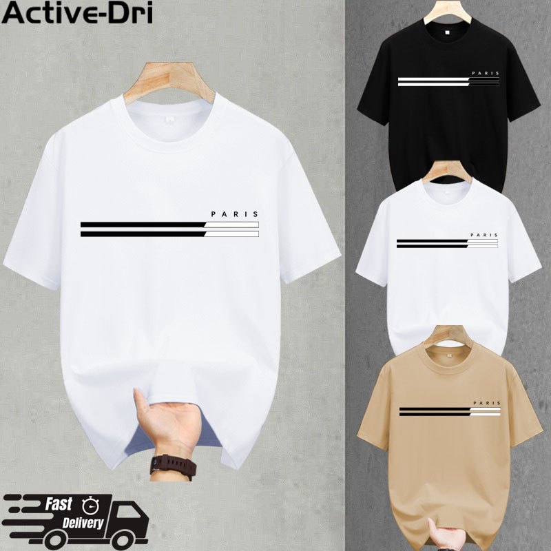 [BUY 1 TAKE 1] 3Color active Men's simple casual printed T-shirt Short-sleeved crew neck Size：xs-xxl