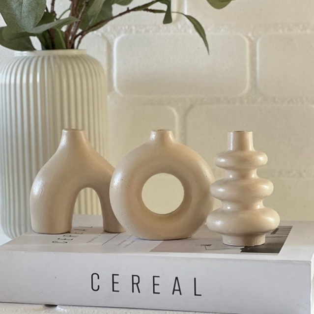 Mini Terra Forma trio donut vases for home decor