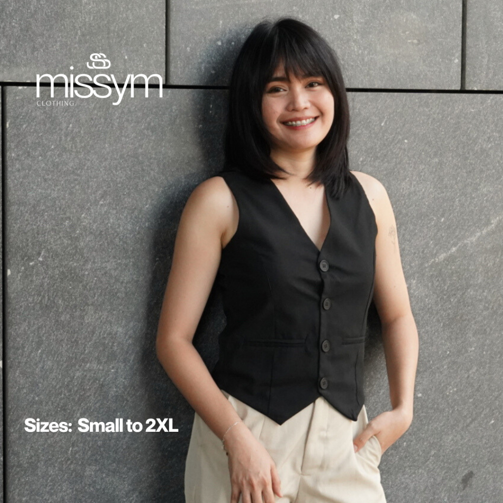 Missym Demi Linen Buttoned Vest Waistcoat for Woman Buttondown Linen Sleeveless Top S-2XL