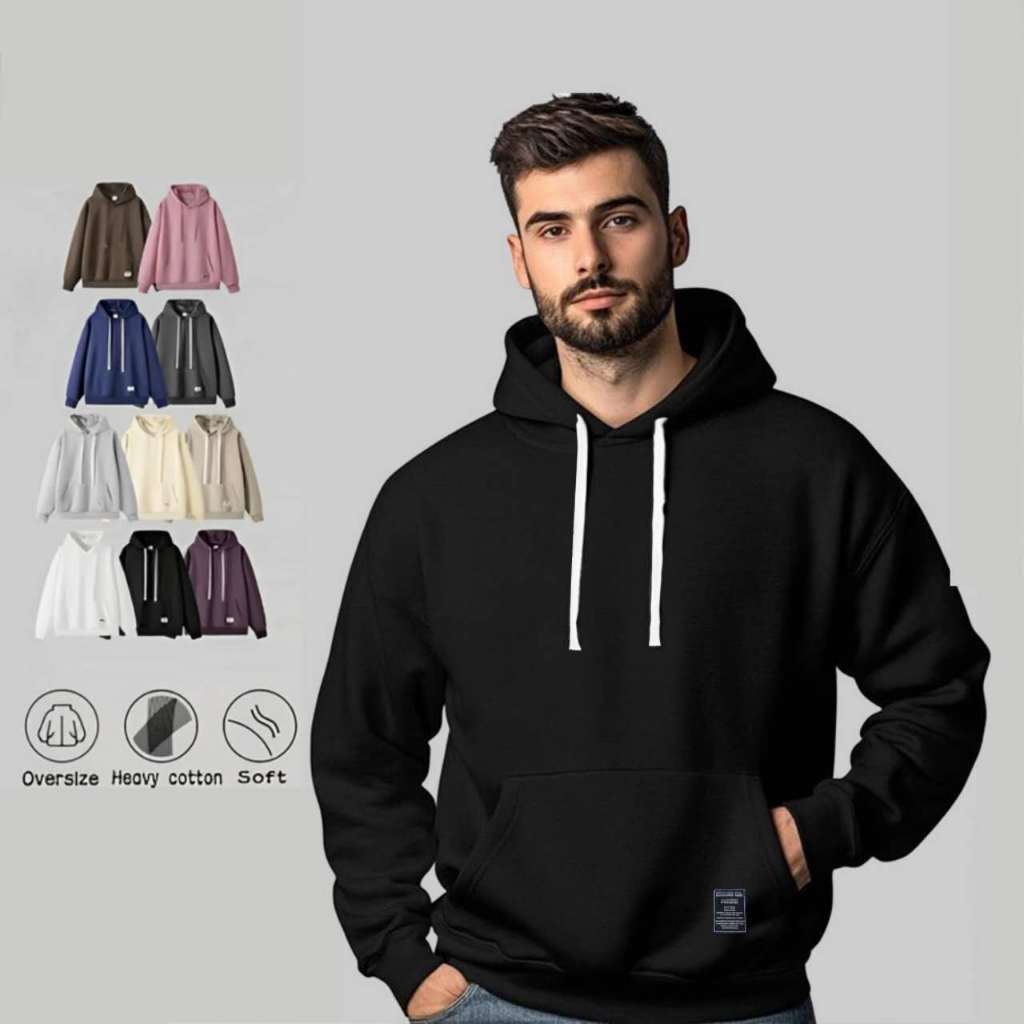 Hoodie Long Sleeve Jacket with Pocket and Hood Plain Unisex Sweater Pullover Hoodie Jacket tops