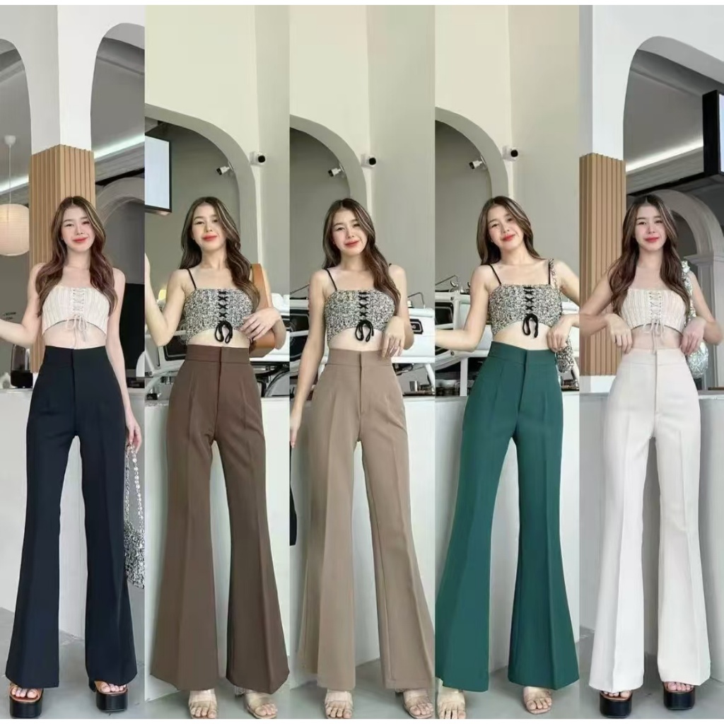 Bosen/NO GARTER Trousers Flare Pants Womenswear Bootcut Leg Office Wear Slaks For Women*9901