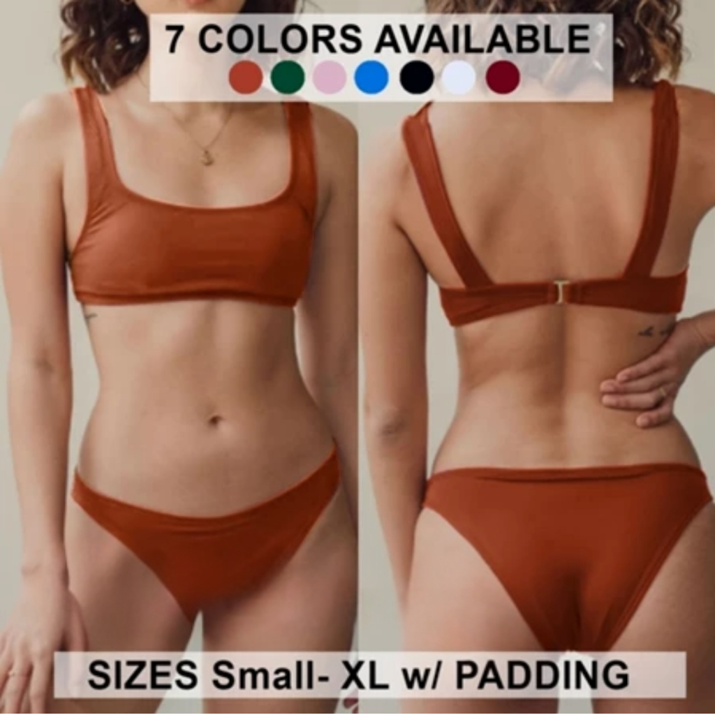 Two Piece Bikini Swimsuit Basic Sports Bikini Women Swimwear Padded Bikini