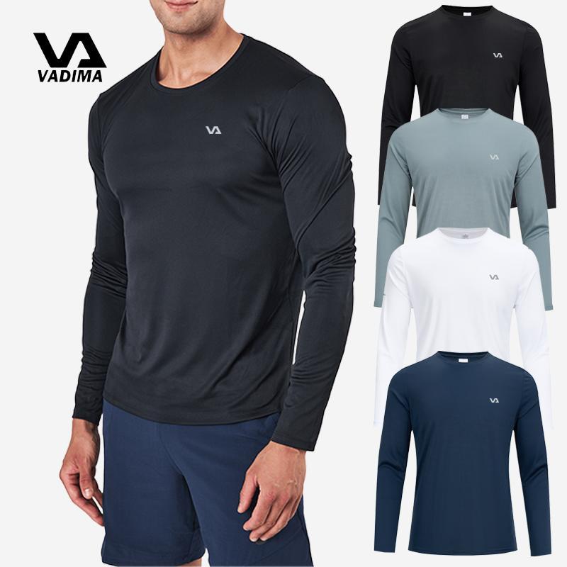 VadimaSports Mens Round Neck Long Sleeves Shirt Plain Korean For Men and Women Unisexsports Breathab