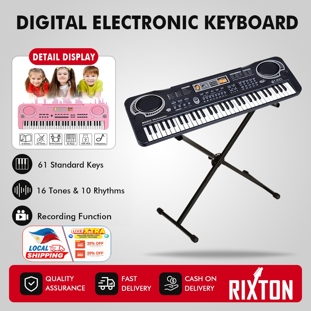 RIXTON 61 Keys Organ Piano Electronic Keyboard toys for kids boy Toddlers Electric Piano with Mic