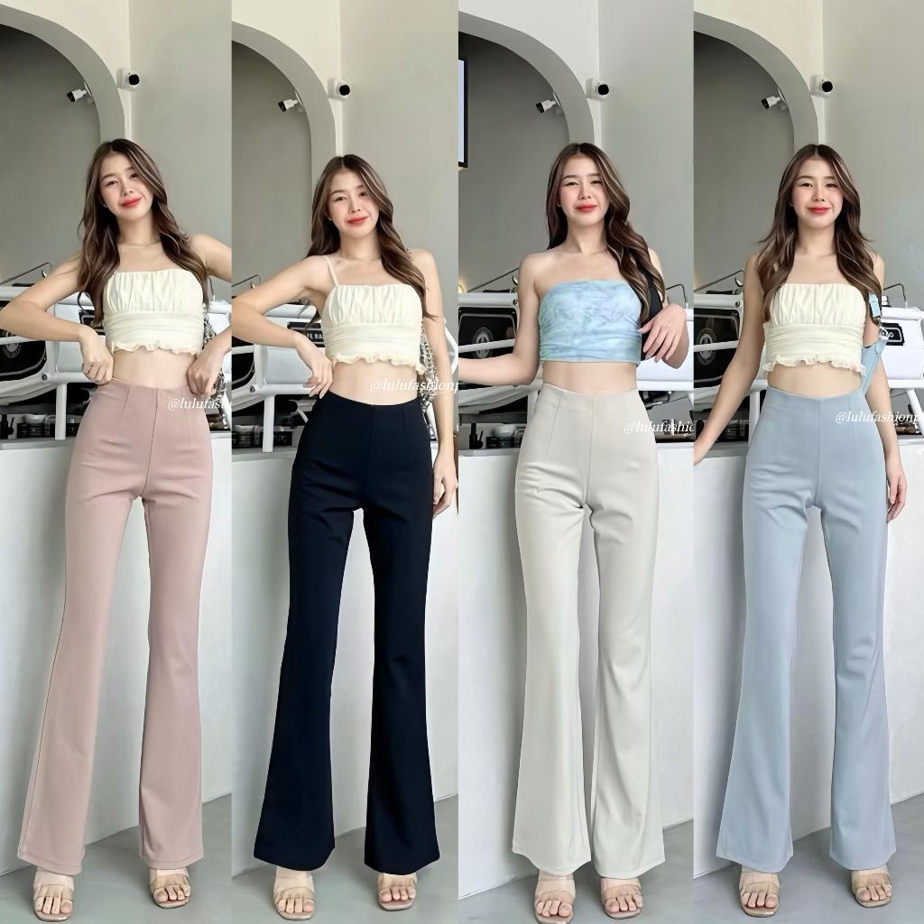 Womens Bangkok Style Sexy Fit Highwaist Flare Zipper Back Chic Elegant Trousers Pants 38213