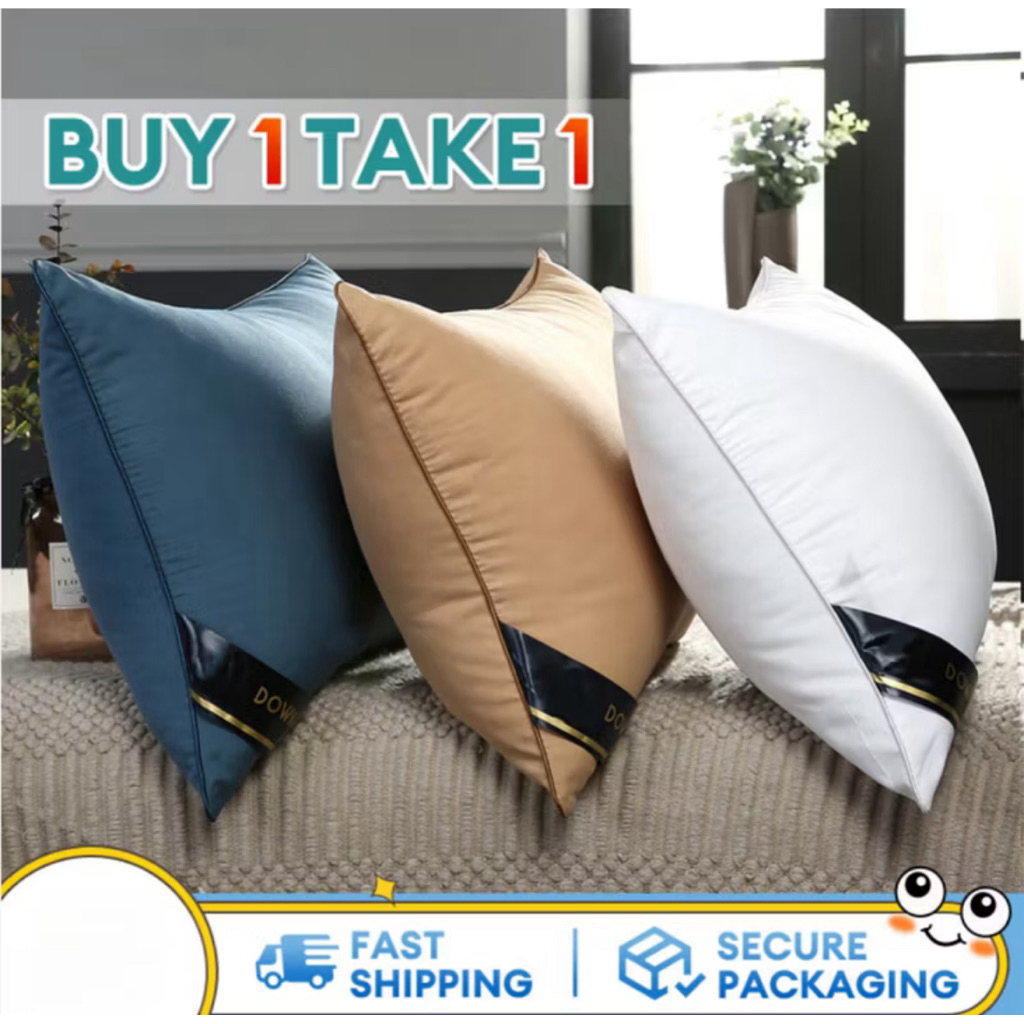 【Buy 1 Take 1】Unan Pillow Uratex Authentic Premium Hilton Pillow Fiber Pillow High-Quality