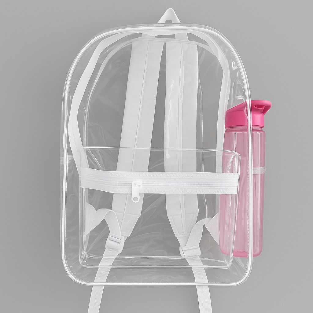 Transparent Backpack with Bottle Holder Clear (BUY 15 GET 1 FREE)