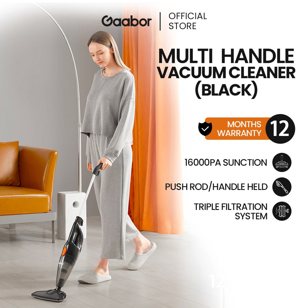 Gaabor Vacuum Cleaner For Home 2-In-1 Multi-Use Portable Vacuum Household Black 16000PA/White