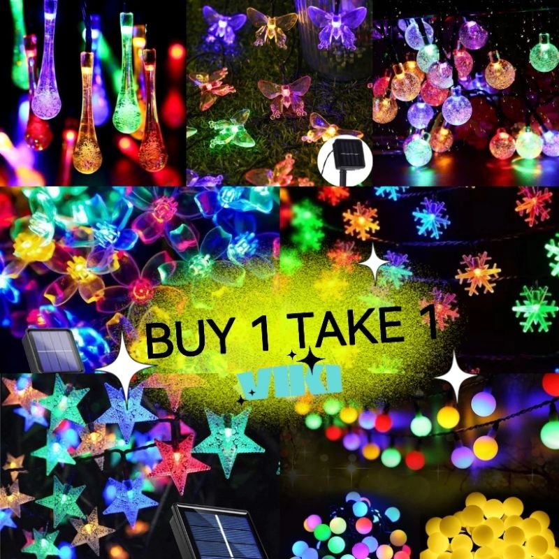 【BUY1 TAKE1】Solar 30LED Christmas LED Lights String 6.5m.