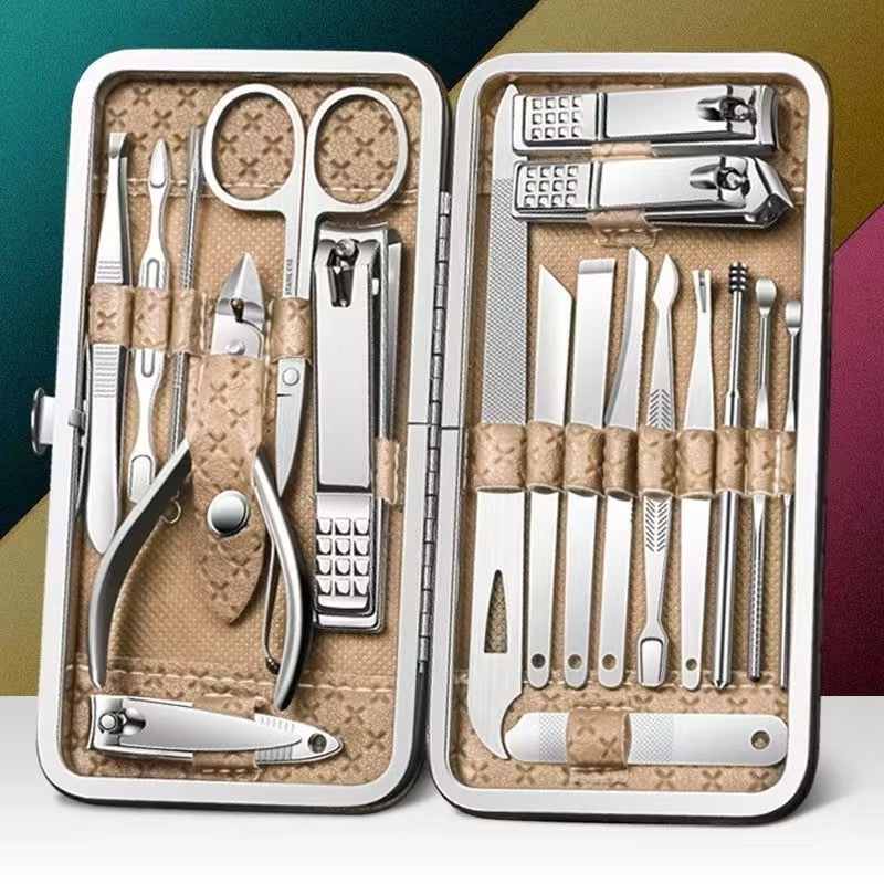SJW 12pcs 16pcs 19pcs Manicure Set Nail Clippers Set Premium Carbon Steel for Personal Manicure