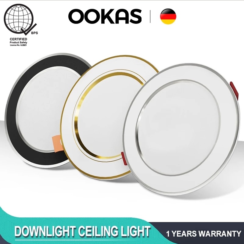OOKAS Ultra Thin Pin Light LED Ceiling Light Tri Color Recessed Downlight Spot Light Panel Light
