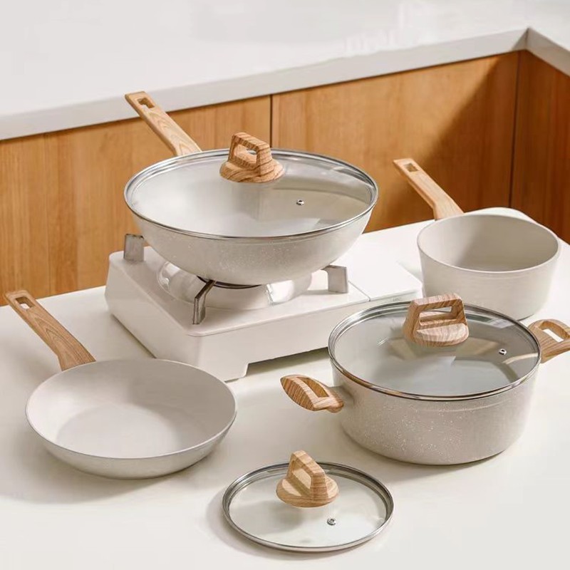 GAOBOOS Nonstick Pan Set Cookware with Cover Kawali Frying Pan Grill Pan Egg pan Induction Cooker
