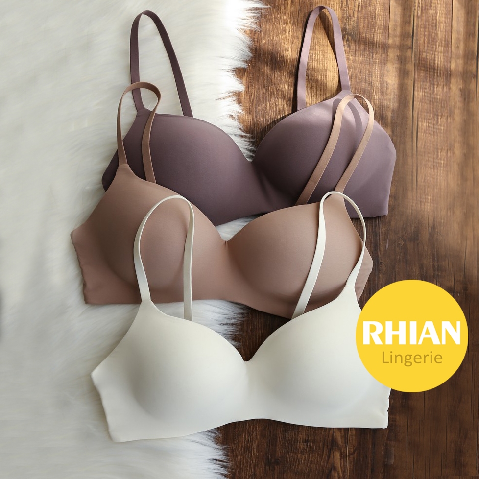 Rhian Ultra Thin Sexy Ice Silk Wireless Bra For Women Push Up Simple Lingerie Seamless Brassiere