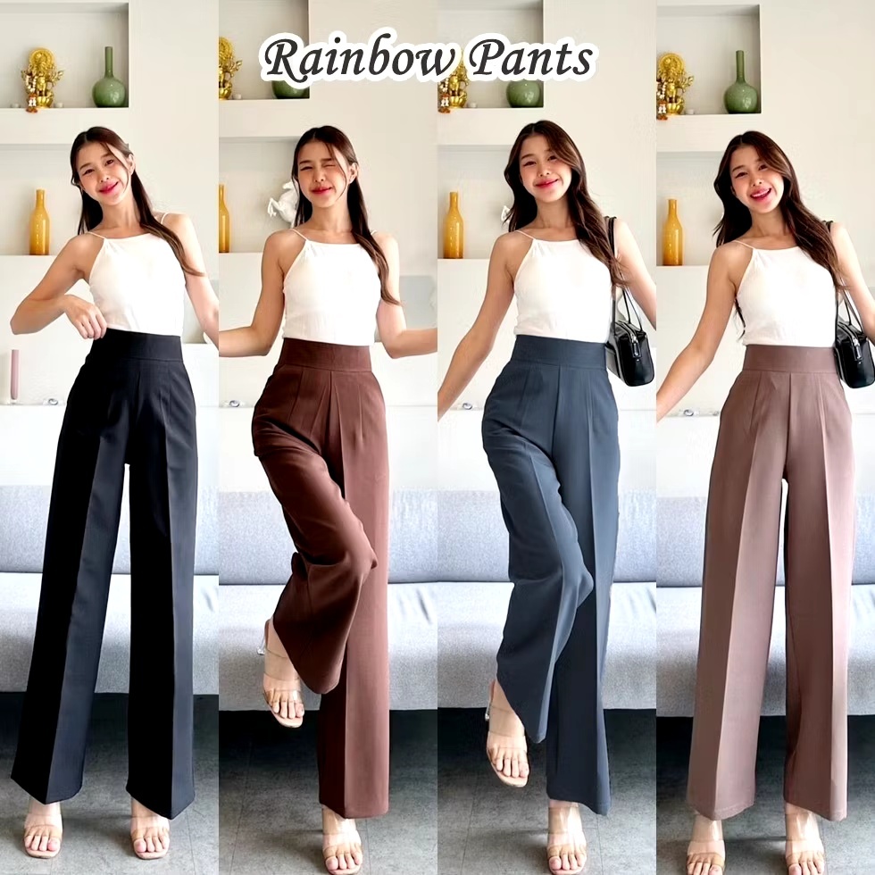GK#Women's Casual Attire Semi-Canvas Style Poly-cotton Trousers Wide Leg 90's Retro Tooling Pants