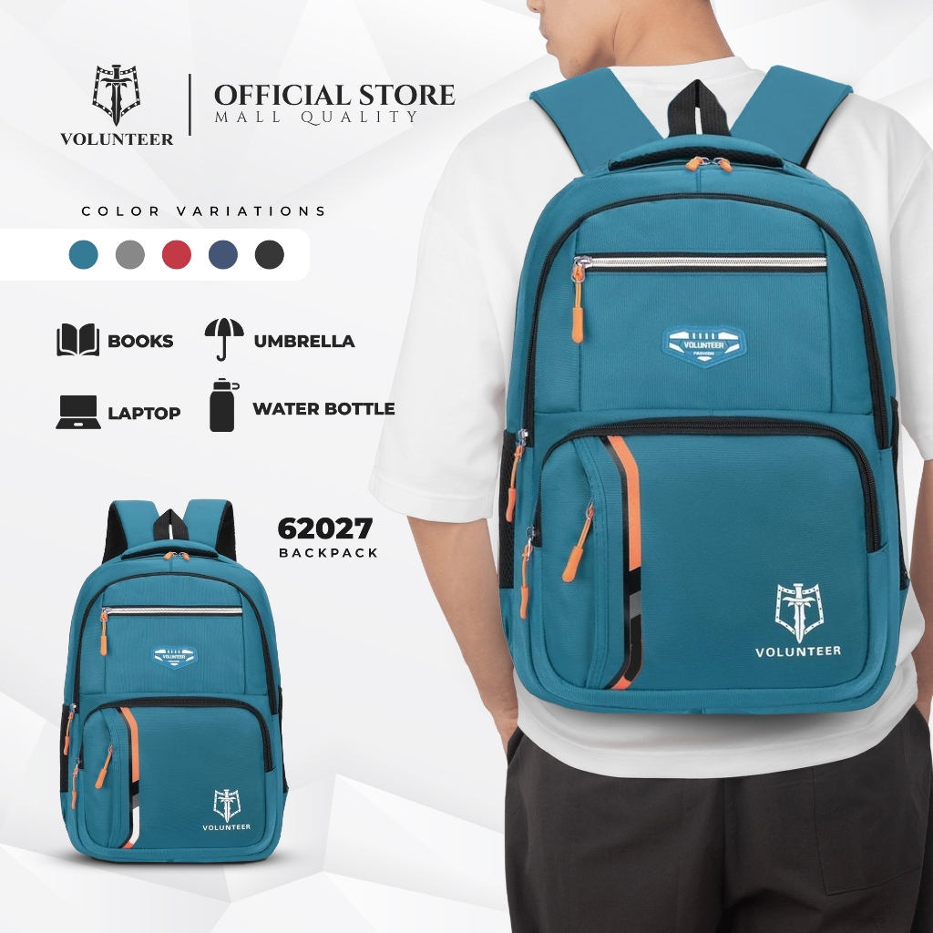 [NEW STYLE]VOLUNTEER School Bag Waterproof Laptop Backpack Capacity Bags High Quality Travel Y62027