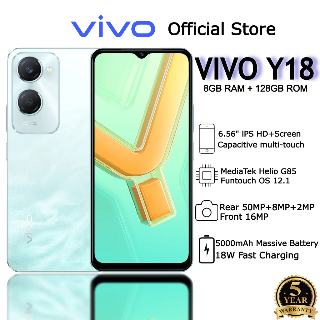vivo Y18 | 16GB RAM+256GB ROM | 50 MP Multi-Style Portrait | 5000mAh | 90Hz | IP54