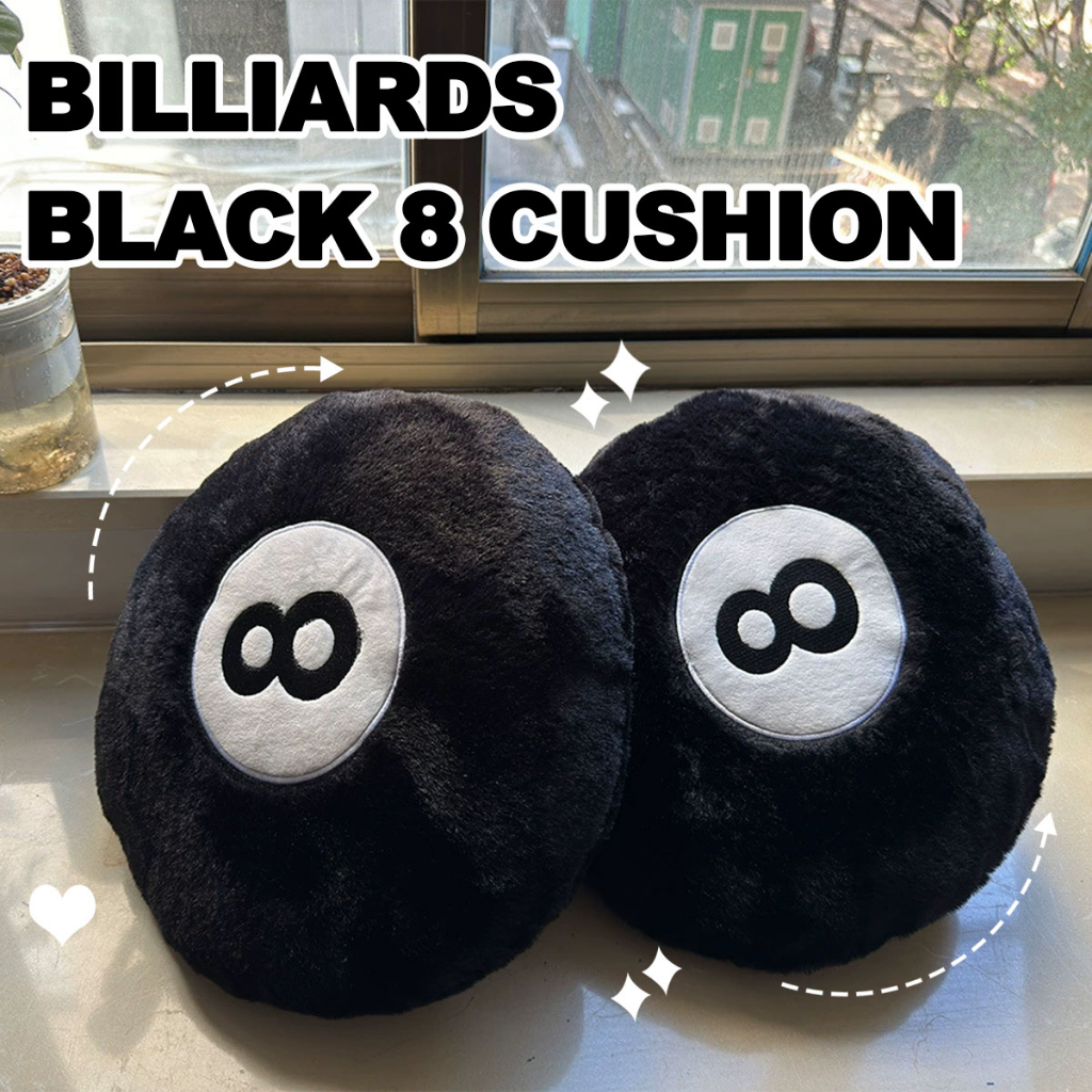 Soft Billiard Pillow Plush Throw Pillow Decorative For Sofa Bed Decorative Kawaii Black 8 Pillow
