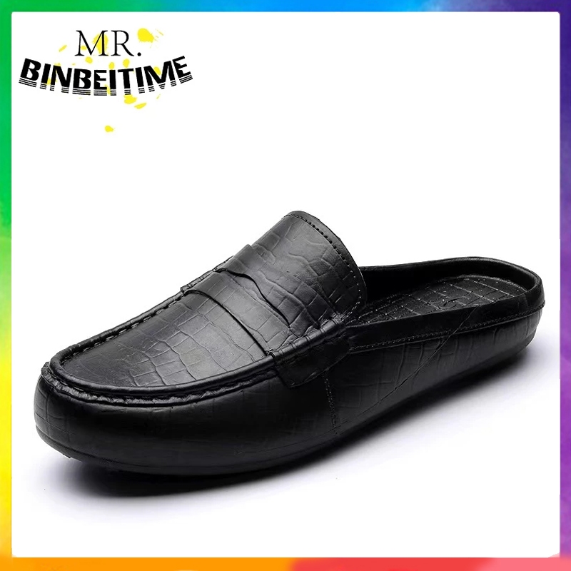 【Shipping From Philippines】Men's Summer Rubber Half Loafer Half Shoes