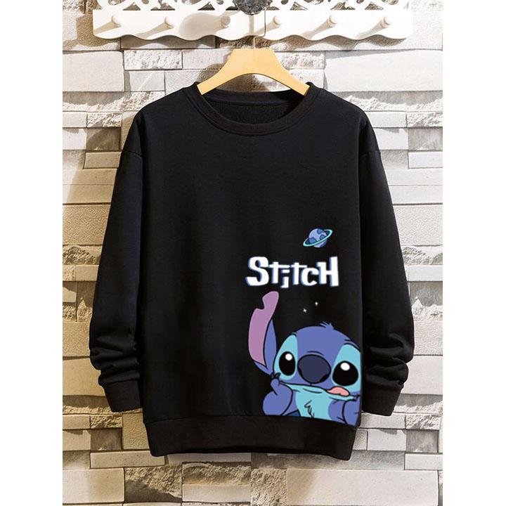 sweater Crewneck hoodie cartoon jumper Cute sweater sewnprinted design on the left side of women's