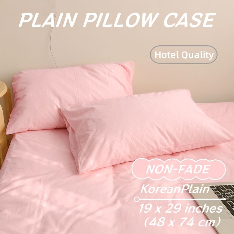 Korean Cotton Pillow Case 19x29 inches(48x74cm) Solid Color Pillowcase Hotel Quality Silky Soft