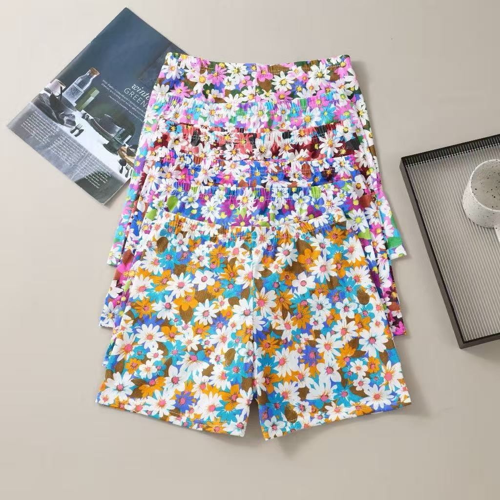 6pcs Foral Short Dolphin Sexy Short For Women Ladies Flower Color Cotton Strechable Stretchable