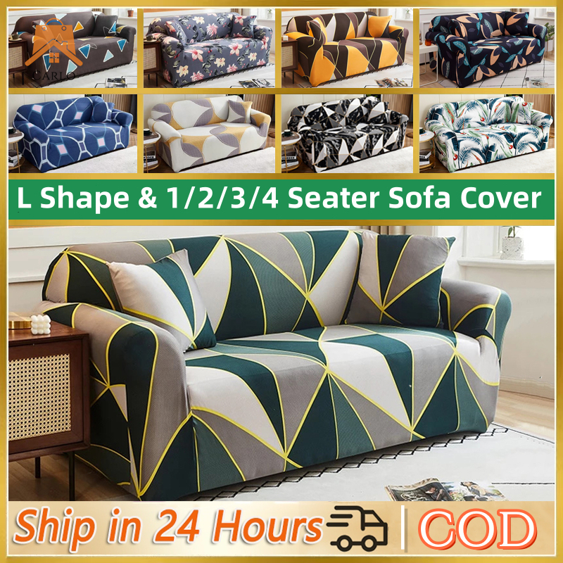 Sofa Cover Stretchable Universal L Shape Sofa Cover Set Seat Cover 1/2/3/4 Seater Sofa Couch Cover