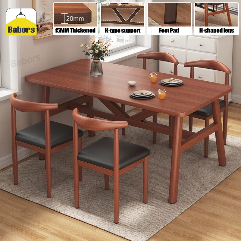 Wood Dining Table Furniture Wooden Tables With 4 Chairs Set Nordic Table For Kitchen 120/140cm