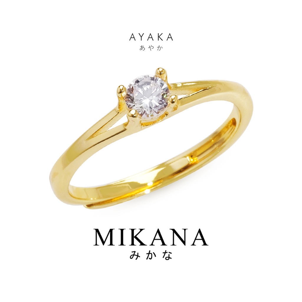 Mikana Valentines Promise Ring 14k Gold Plated Ayaka Ring Accessories for women engagement ring