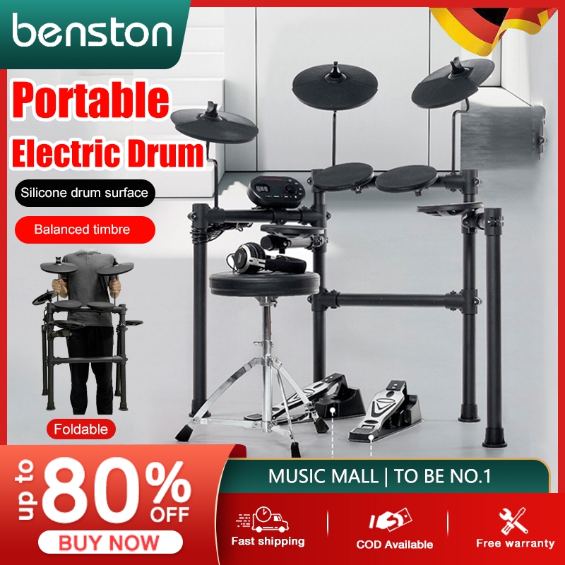 Foldable Electric Drum Set for Home,Real Drum Feel,Shocking Sound Effects with 20 Drums, 120 Sounds