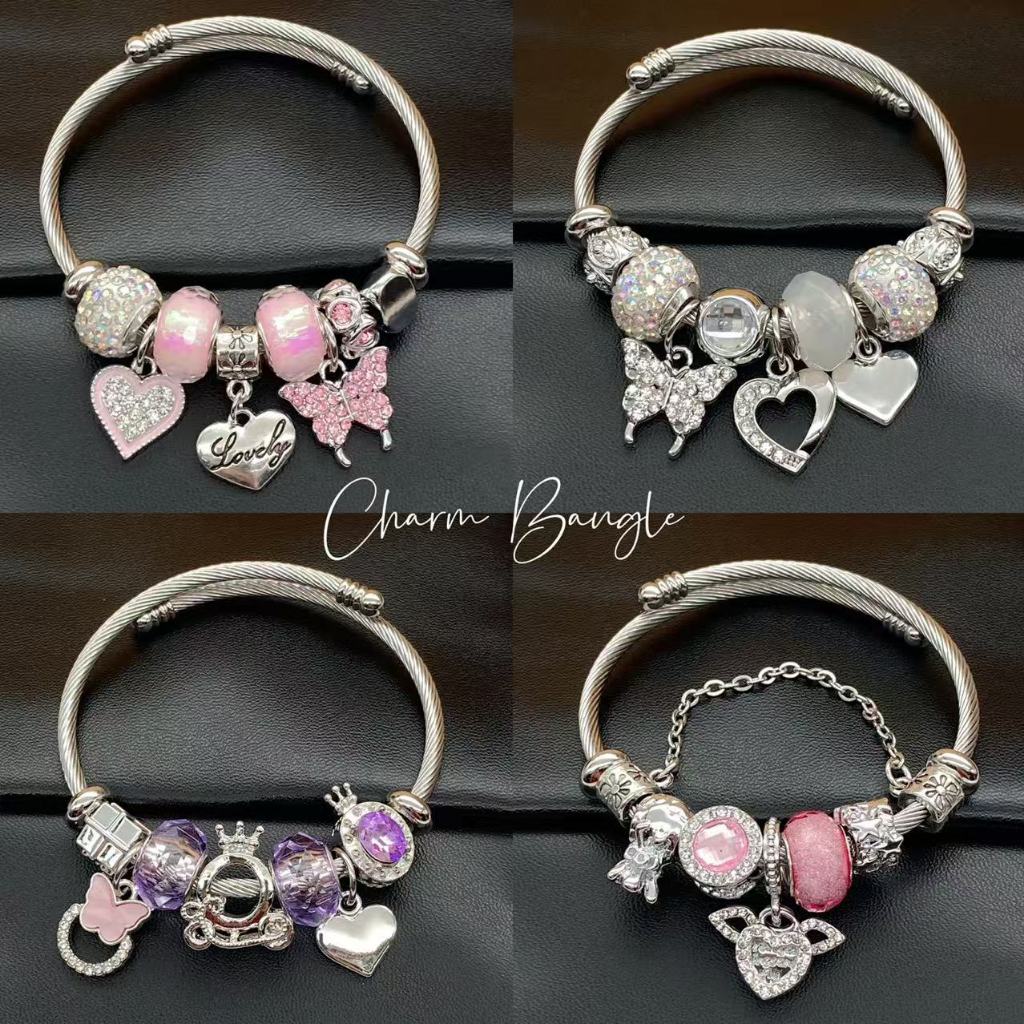 [Maii] Cystal Silver Steel Colorfiul Charm Ladies' Bangle / Bracelet Fashion Jewelry Part2