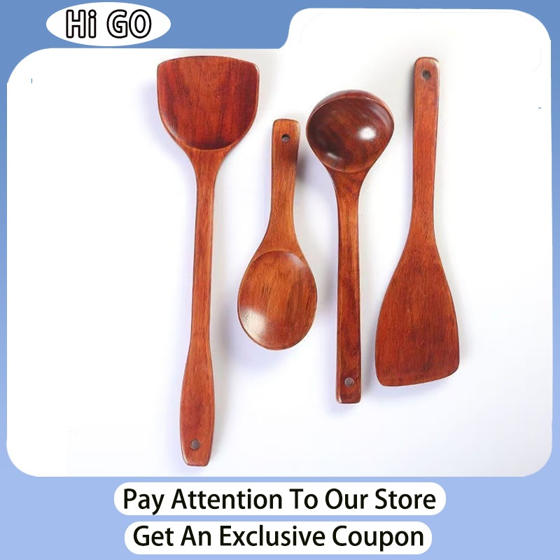 Sandok Set Kitchen Non Stick Wooden Kitchen Utensils Cooking Set Kitchen Ware Wood Spatula