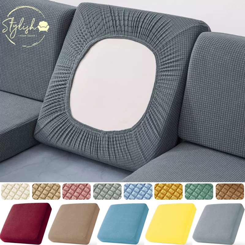 1 2 3 4 Seater cushion Sofa Seat Cover Plain Color Elastic Sofa cushion Cover Stretch Sofa Slipcover