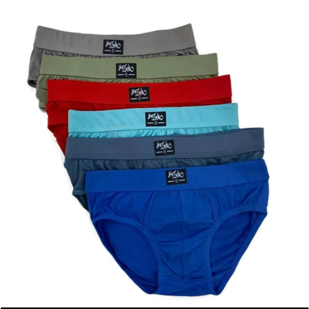 COD 3/6/12PCS Men's Briefs High Quality Solid Color Cotton Briefs boxer