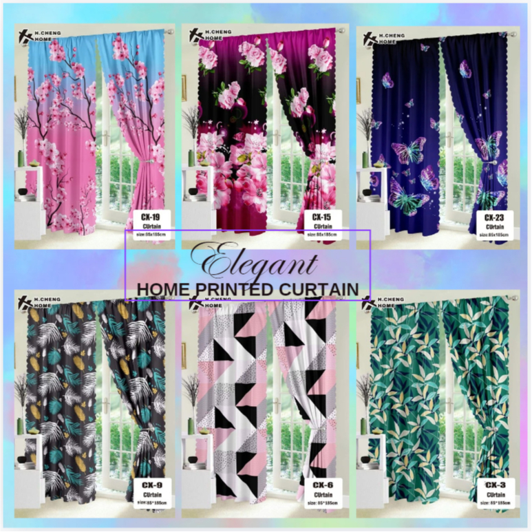 2025 NEW Kurtina Kurtina for sale Bedroom Curtains PRINTED CURTAIN FOR HOME WINDOWS 85*185cm