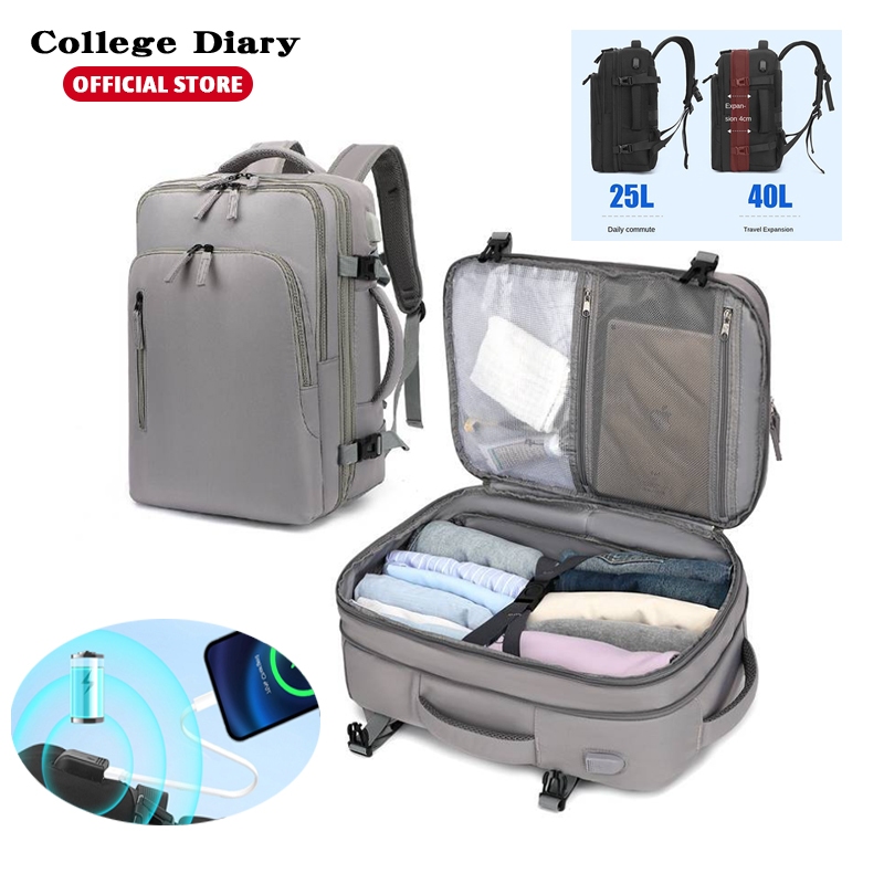 40L Expansion Waterproof Laptop Backpack 16 inch Multifunction Travel Backpack Outdoor Luggage Bag