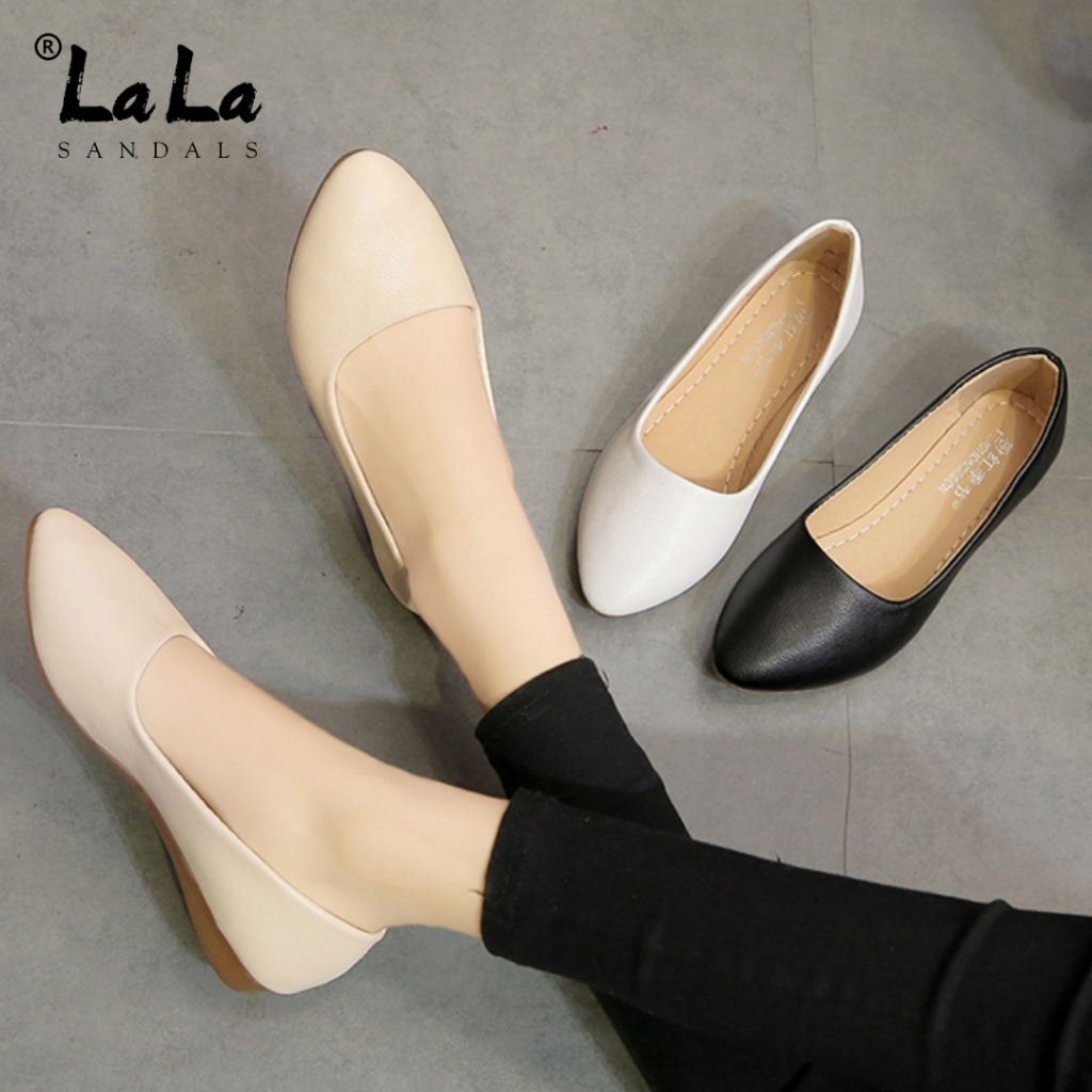 LALA Korean Loafer Flat Shoes fashionable Matte Design Close Shoes Casual Dollshoes for Women