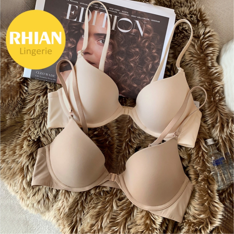 Rhian Front Clasped tshirt Bra sexy Underwear for Women plus size buckle lift Push up Lingerie