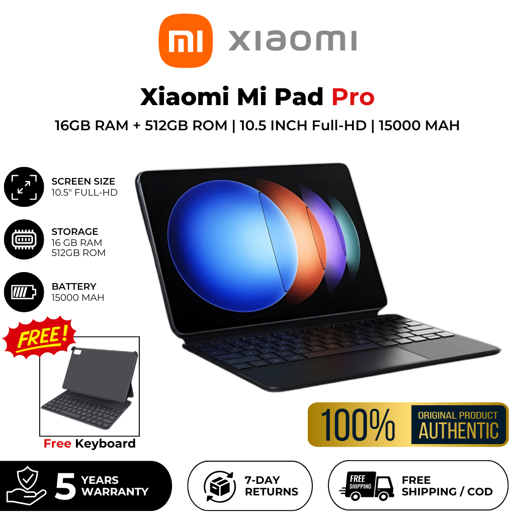 Pad Pro 4G | 10.5” Android Tablet | 16GB RAM + 512GB ROM | 4G SIM + WiFi | Best for Study
