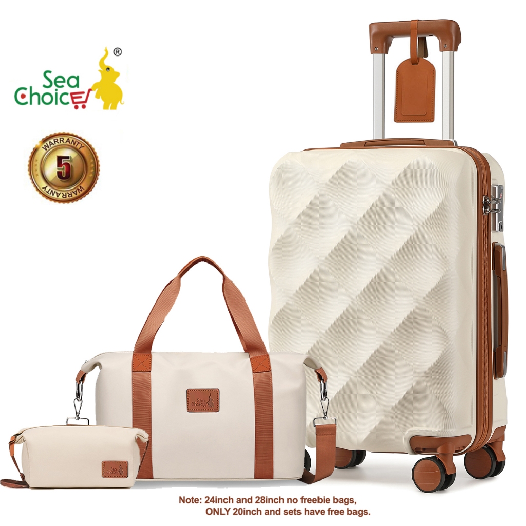 SeaChoice 20'' ABS Hand Carry Cabin Luggage Trolley 2tone Color TSA Lock YKK Zip Free Travel Bag