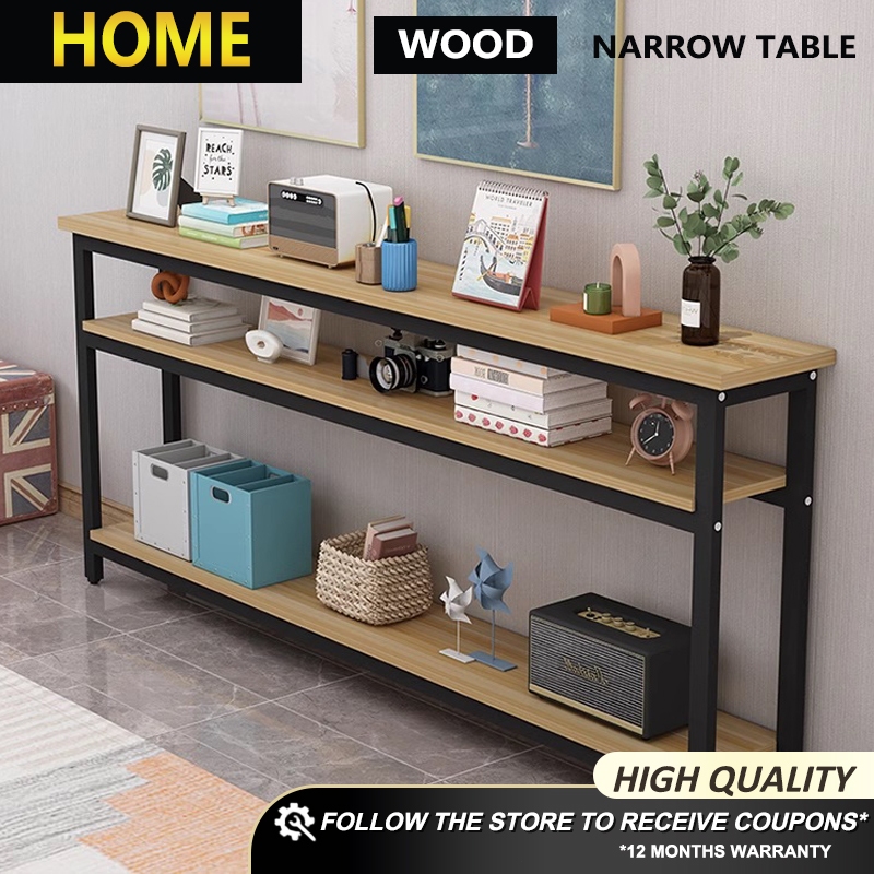 HOME FACTOR Narrow table 3 layers long table high table multi-layer rack narrow table sofa rear rack